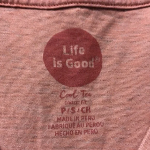 Bundle of Two “Life is Good” Graphic Tee Shirts in Pink and Orange Size Small - Picture 7 of 9